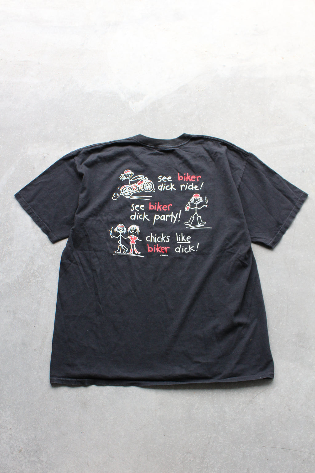 Vintage Biker Cartoon Tee -  XL