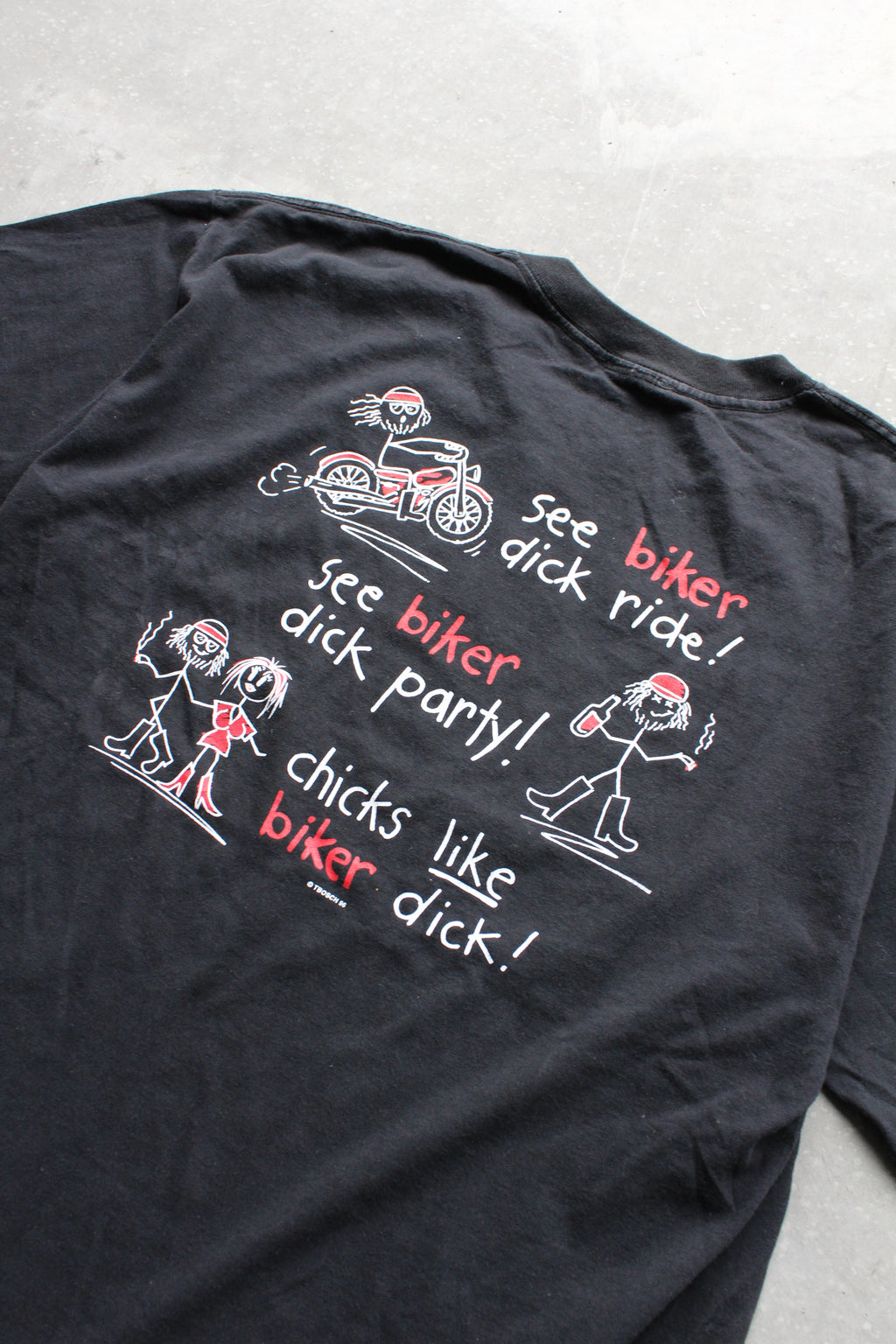 Vintage Biker Cartoon Tee -  XL