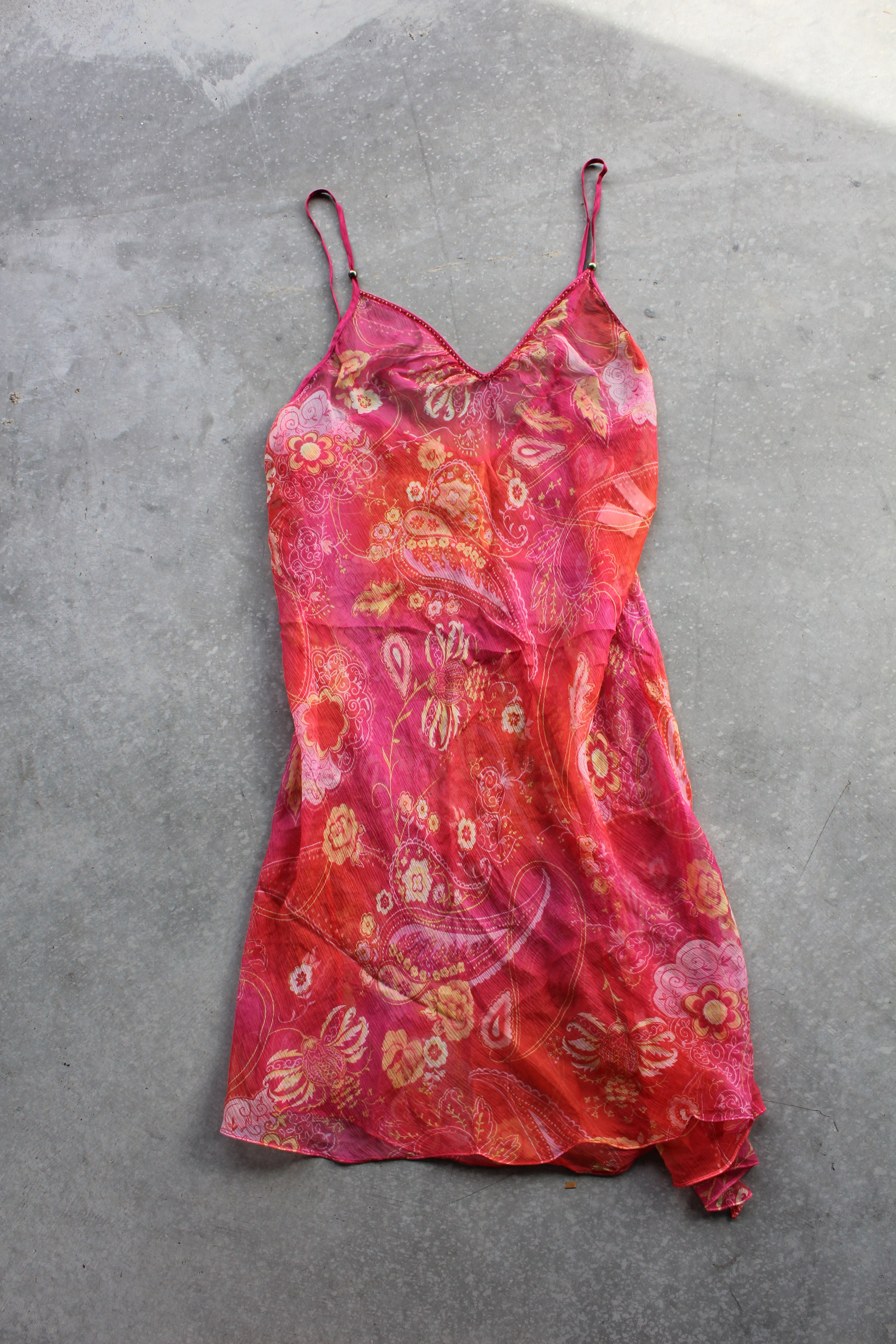 Vintage 90's Sheer Paisley Dress  - L