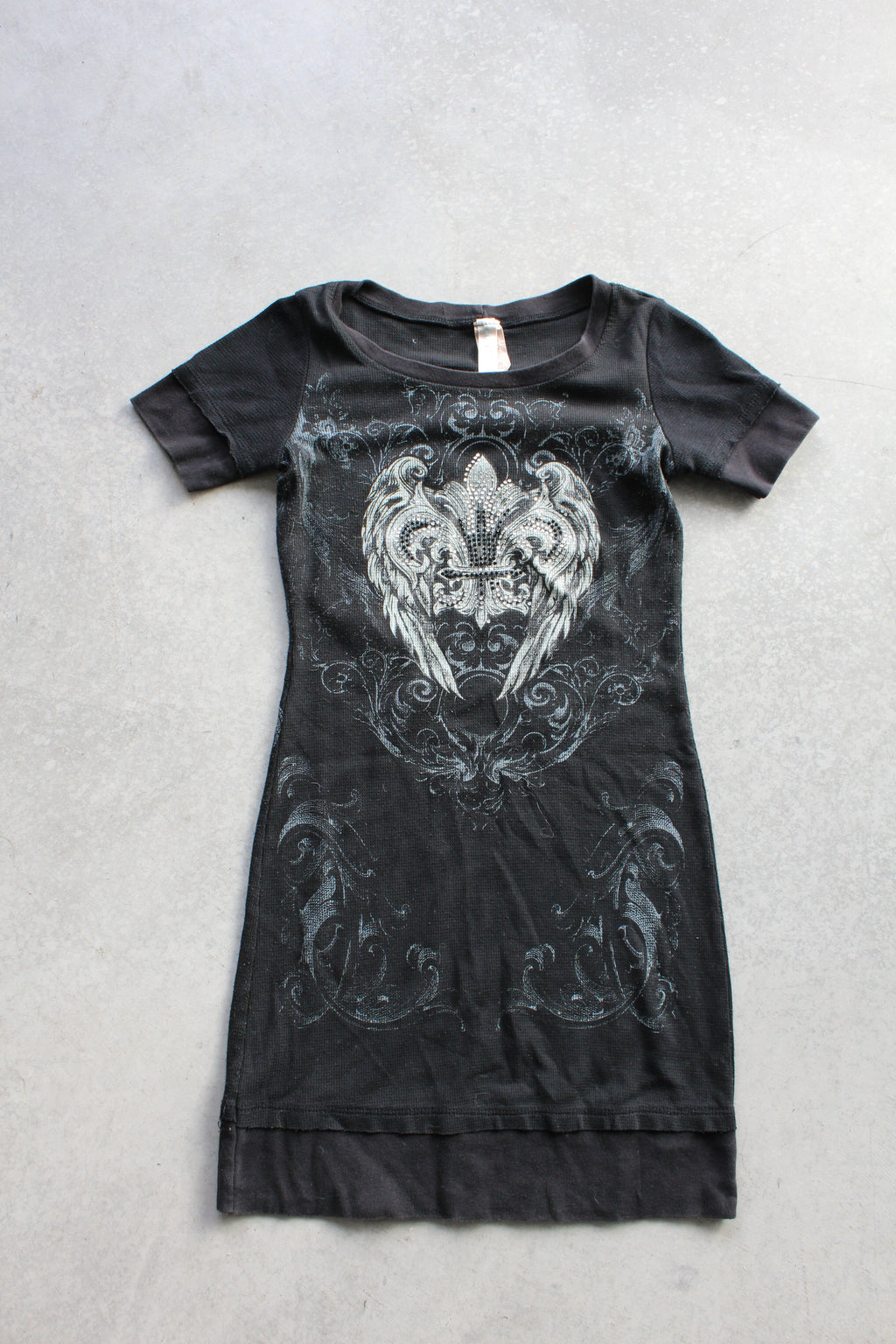 Y2K Women's Studded Angel Wing T-Shirt Dress - M