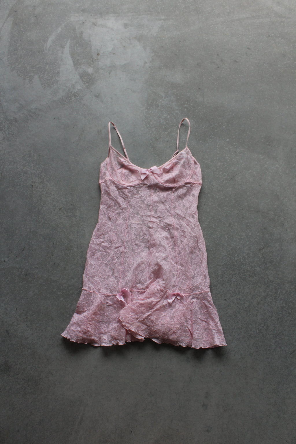 Y2K Women's Pink Lace Lingerie Dress - L