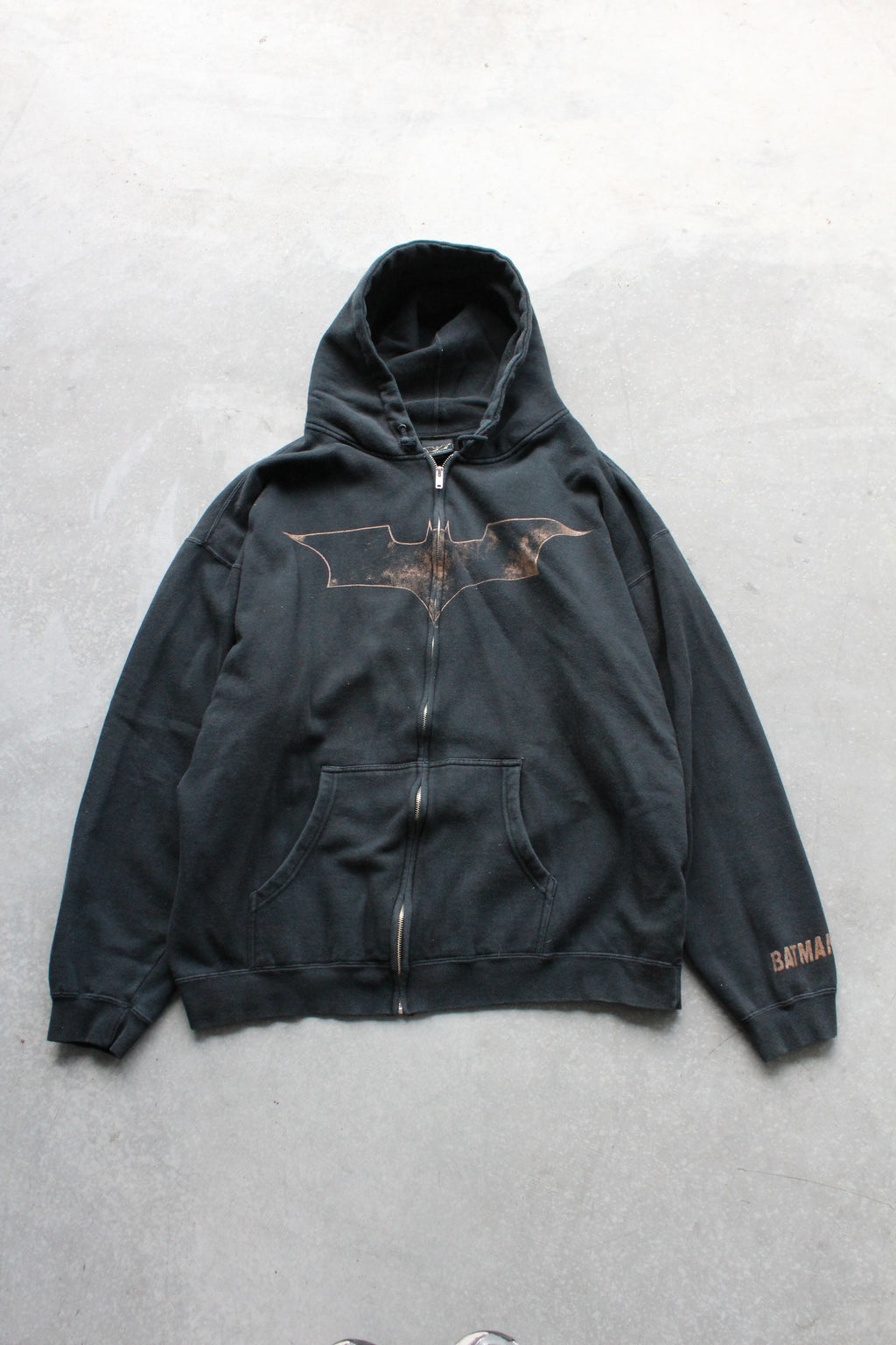 Y2K Batman Movie Promo Zip Up Hoodie - 2XL