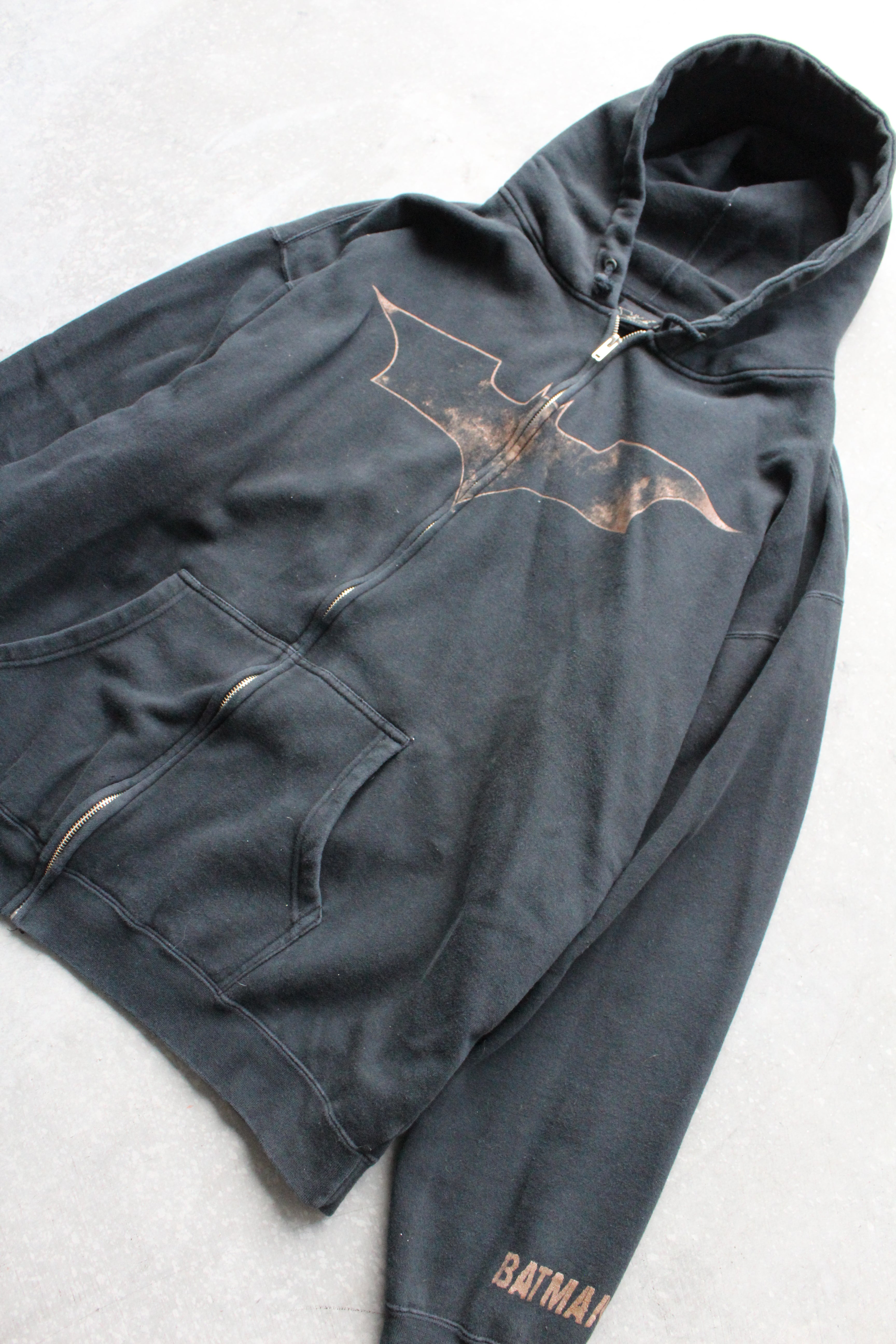 Y2K Batman Movie Promo Zip Up Hoodie - 2XL