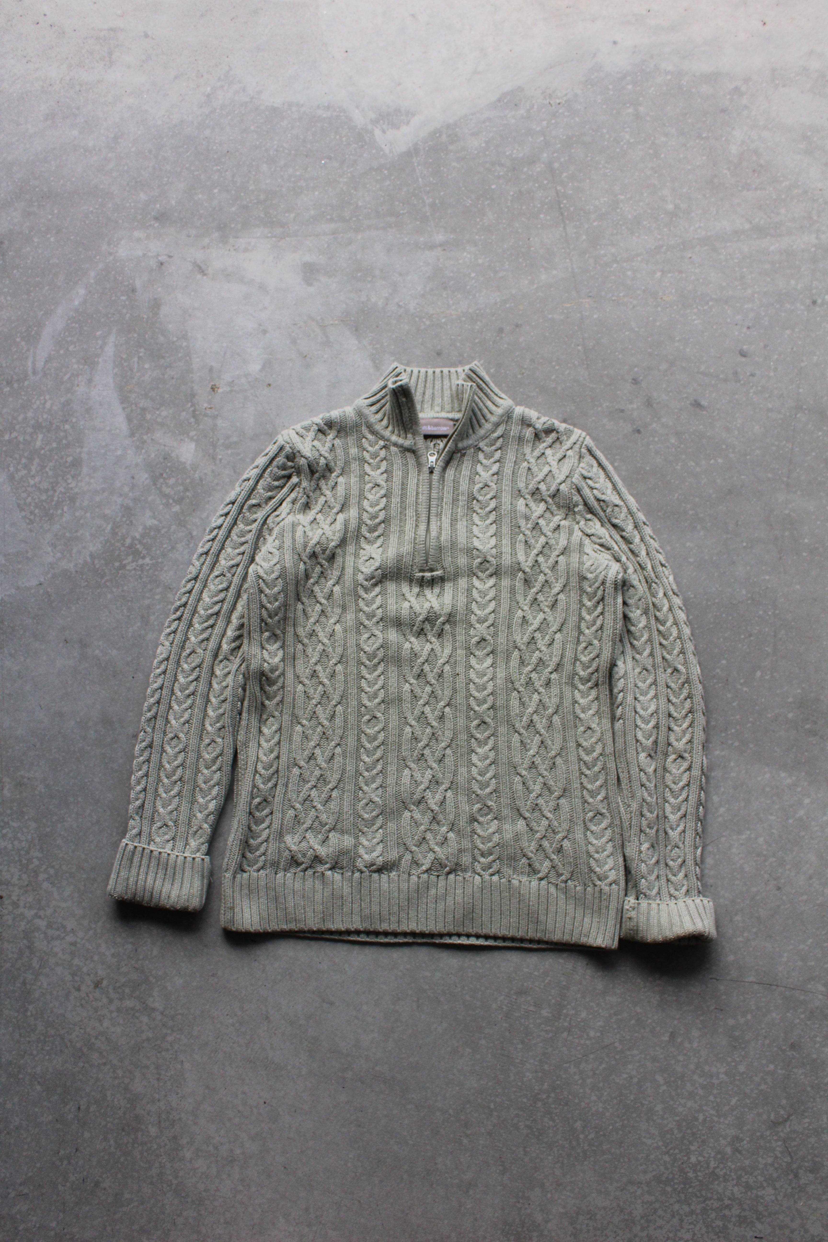 Vintage 90's Croft & Borrow Channel Knit Quarter Zip - L