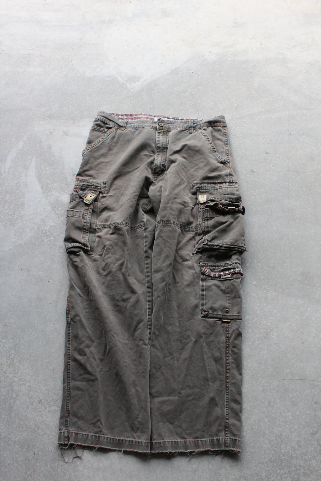 Y2K Plugg Flannel Cargo Pants - 34