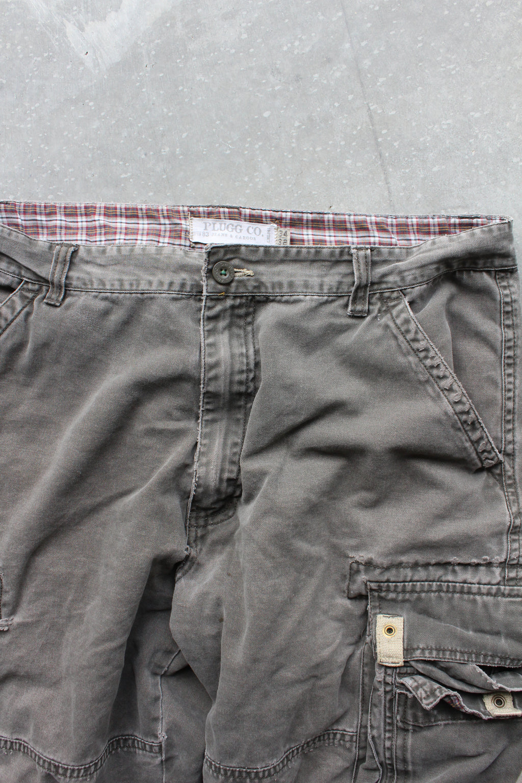 Y2K Plugg Flannel Cargo Pants - 34