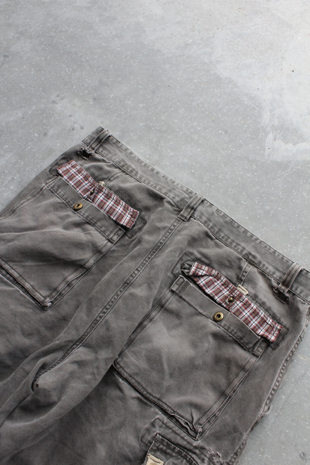 Y2K Plugg Flannel Cargo Pants - 34