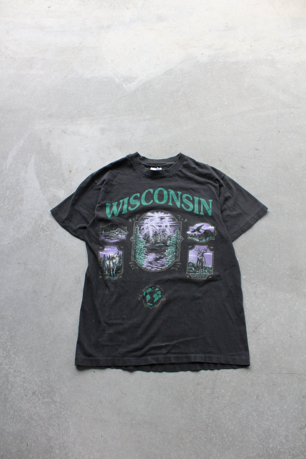 Vintage 90's Faded Wisconsin Tee - M