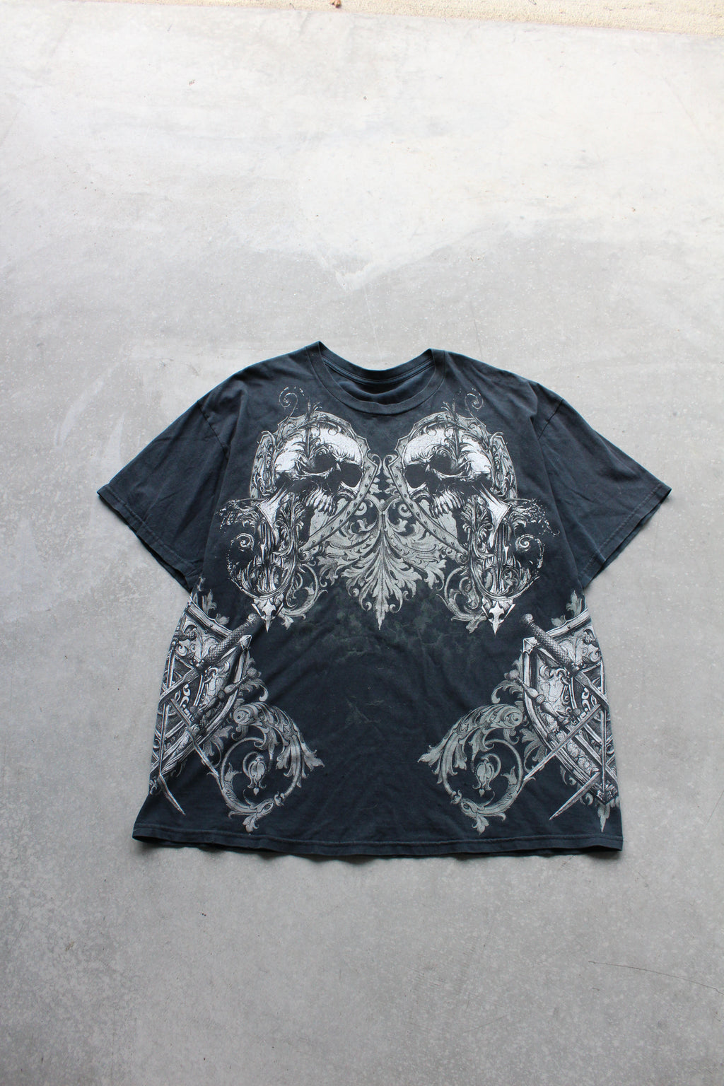 Y2K MMA Elite Grunge Skull Tee - XL