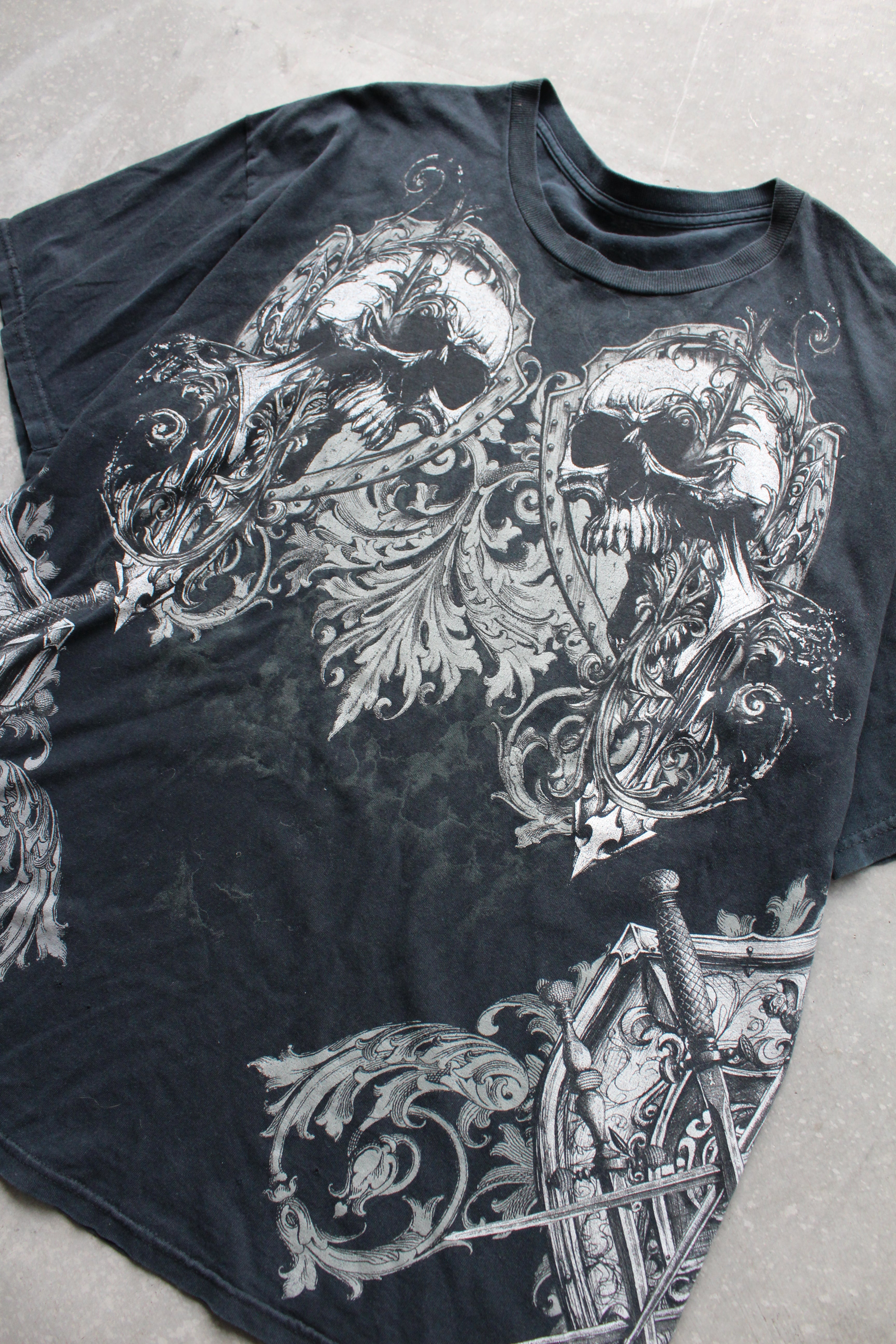 Y2K MMA Elite Grunge Skull Tee - XL