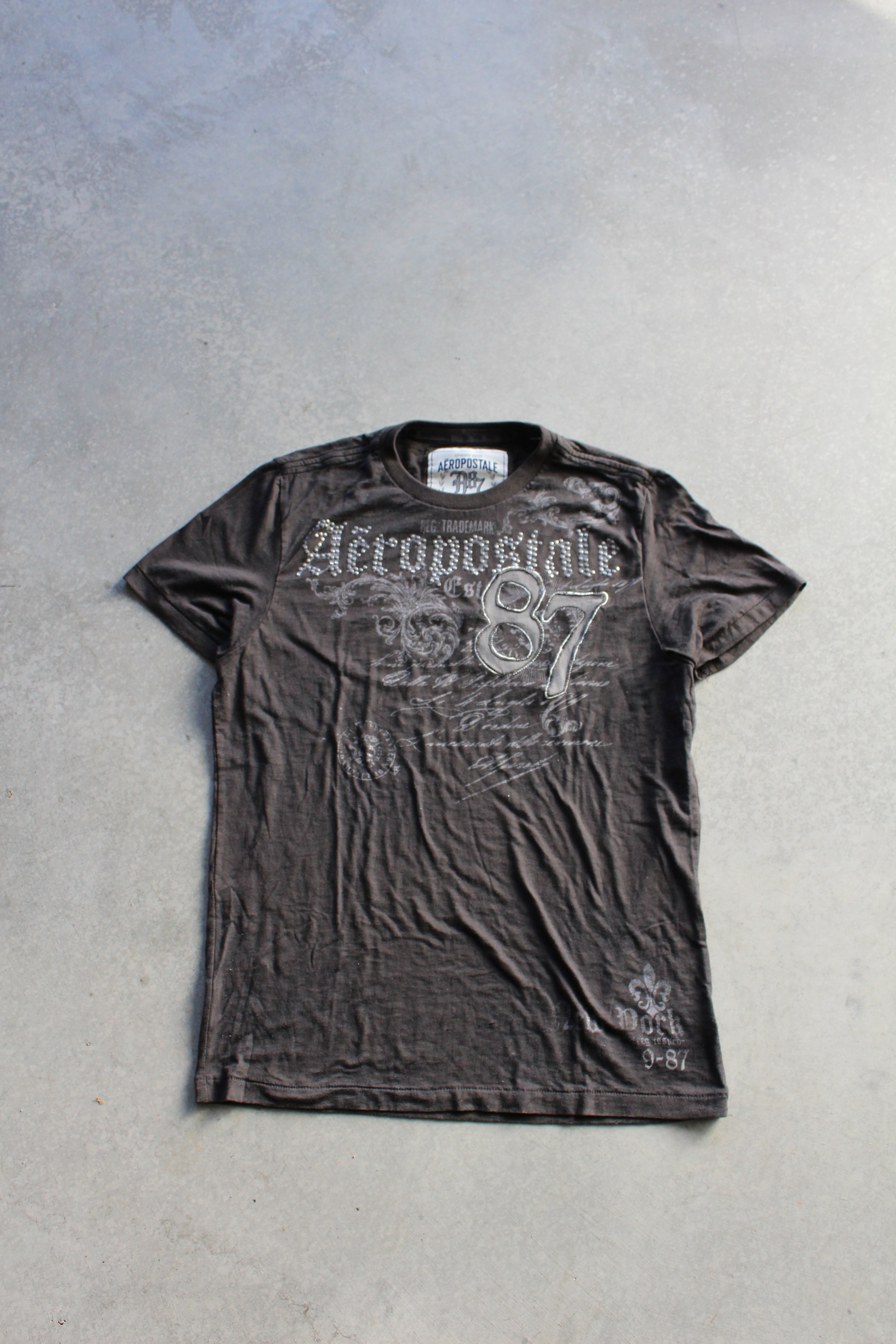 Y2K Aeropostale Grunge Rhinestone Tee - M