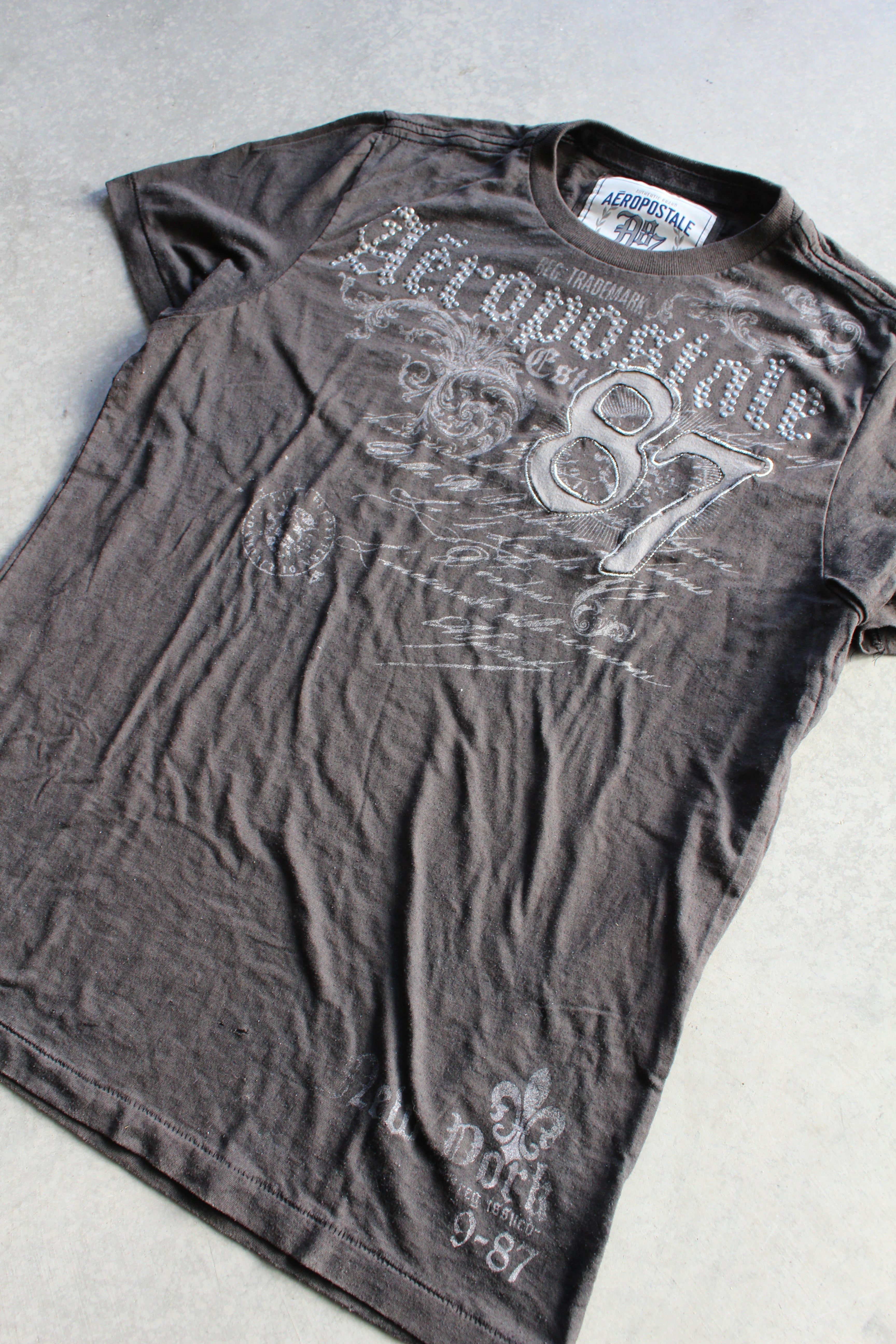 Y2K Aeropostale Grunge Rhinestone Tee - M
