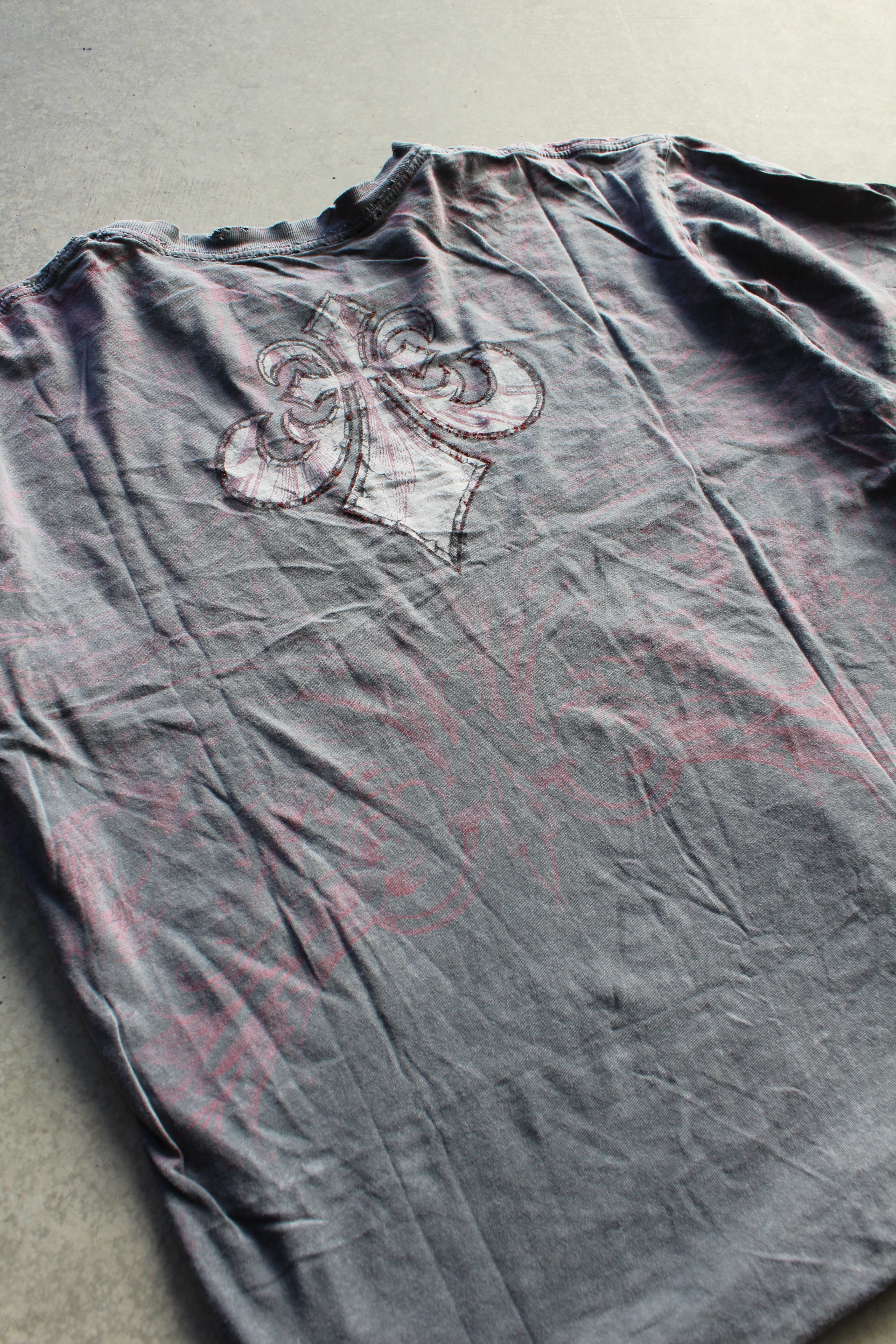 Y2K Affliction Faded Grunge Tee - L