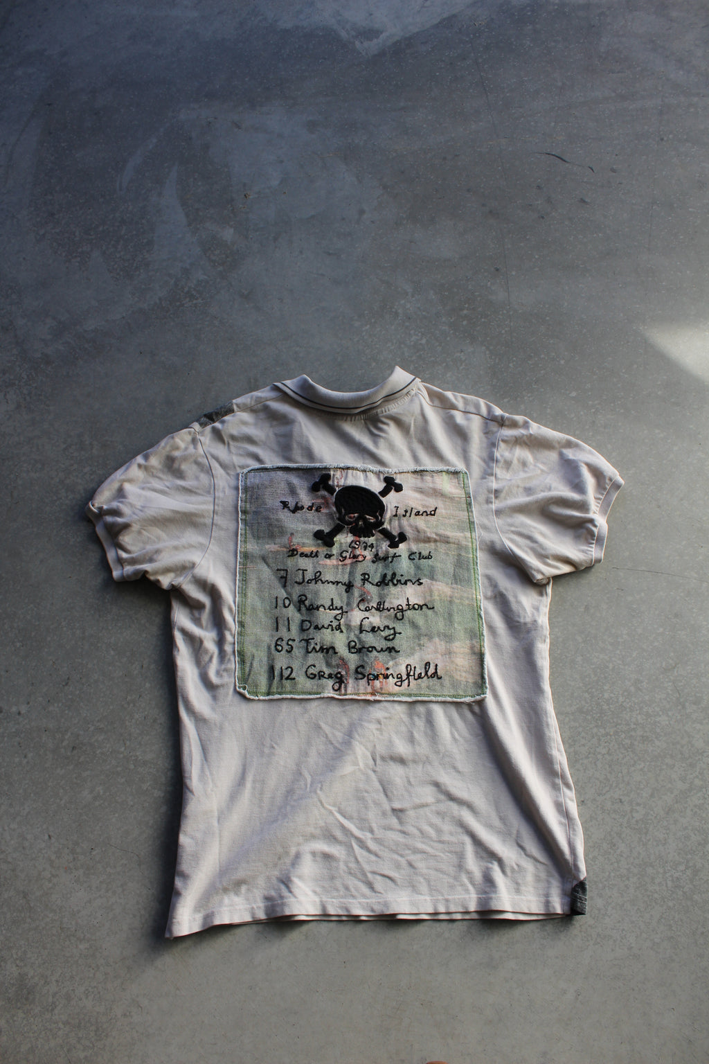 Y2K Chain Stitch Skull Polo - XL