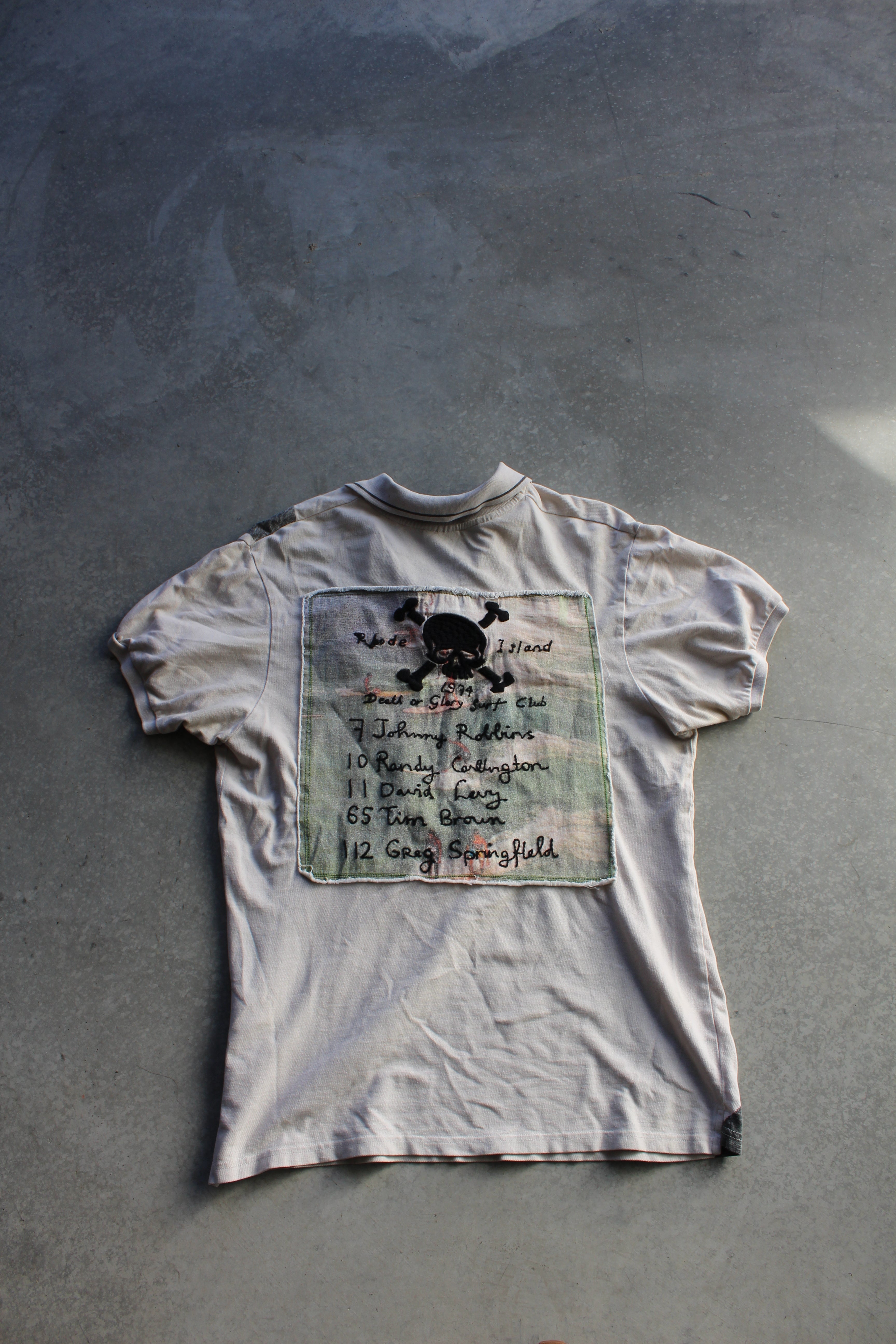 Y2K Chain Stitch Skull Polo - XL