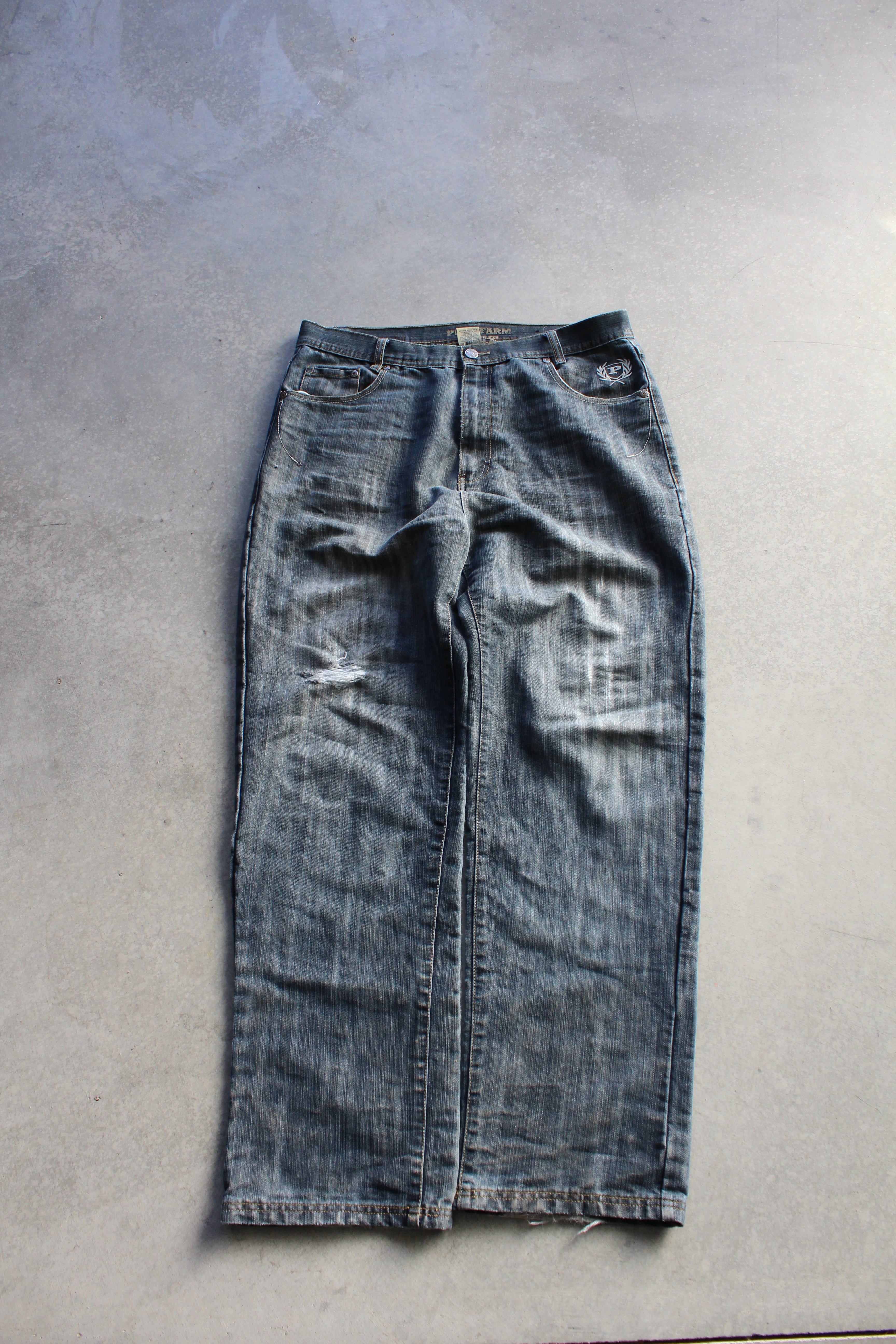Y2K Phat Farm Baggy Wide Leg Jeans - 36