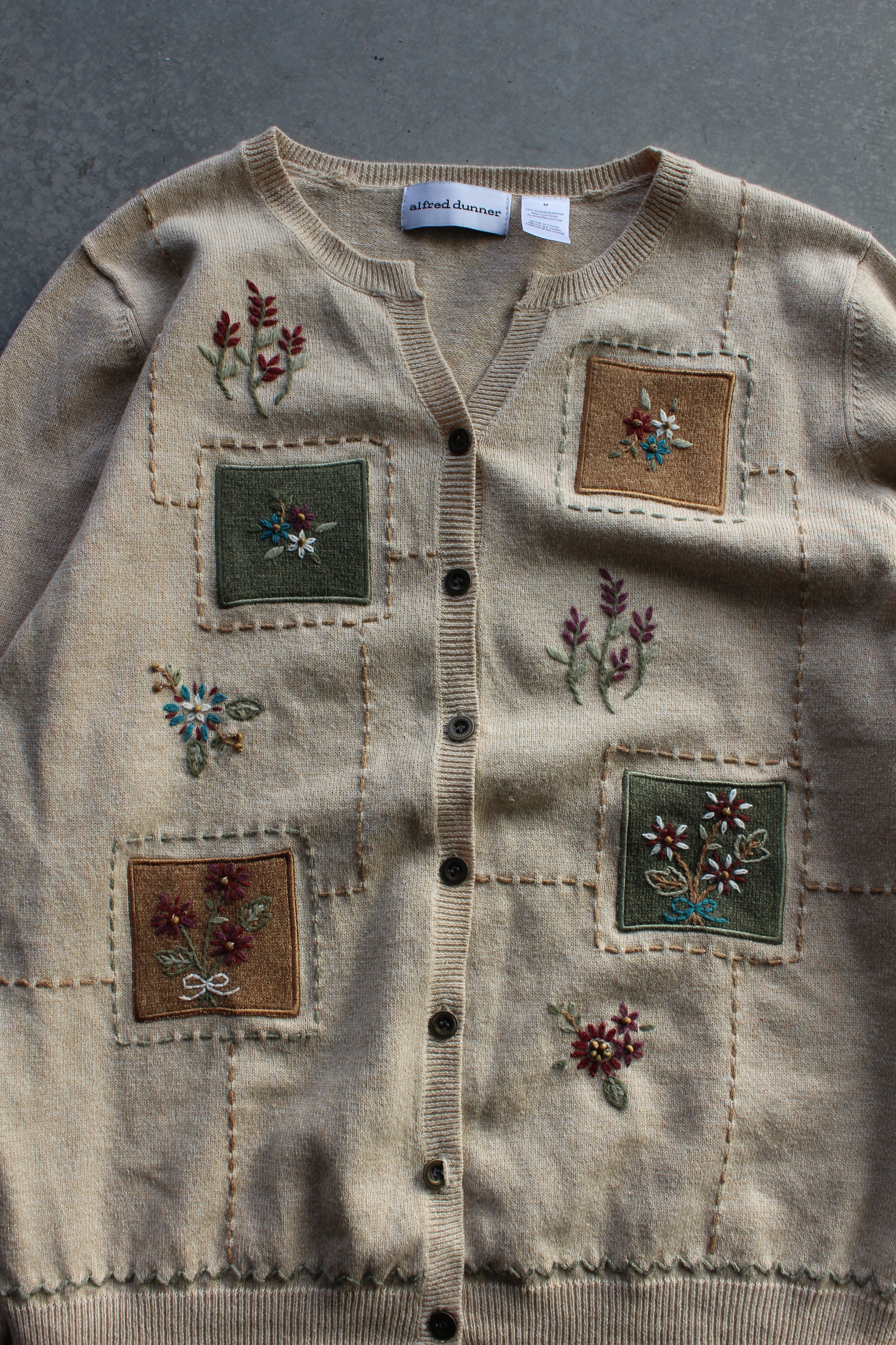 Vintage 80's Floral Cardigan - M