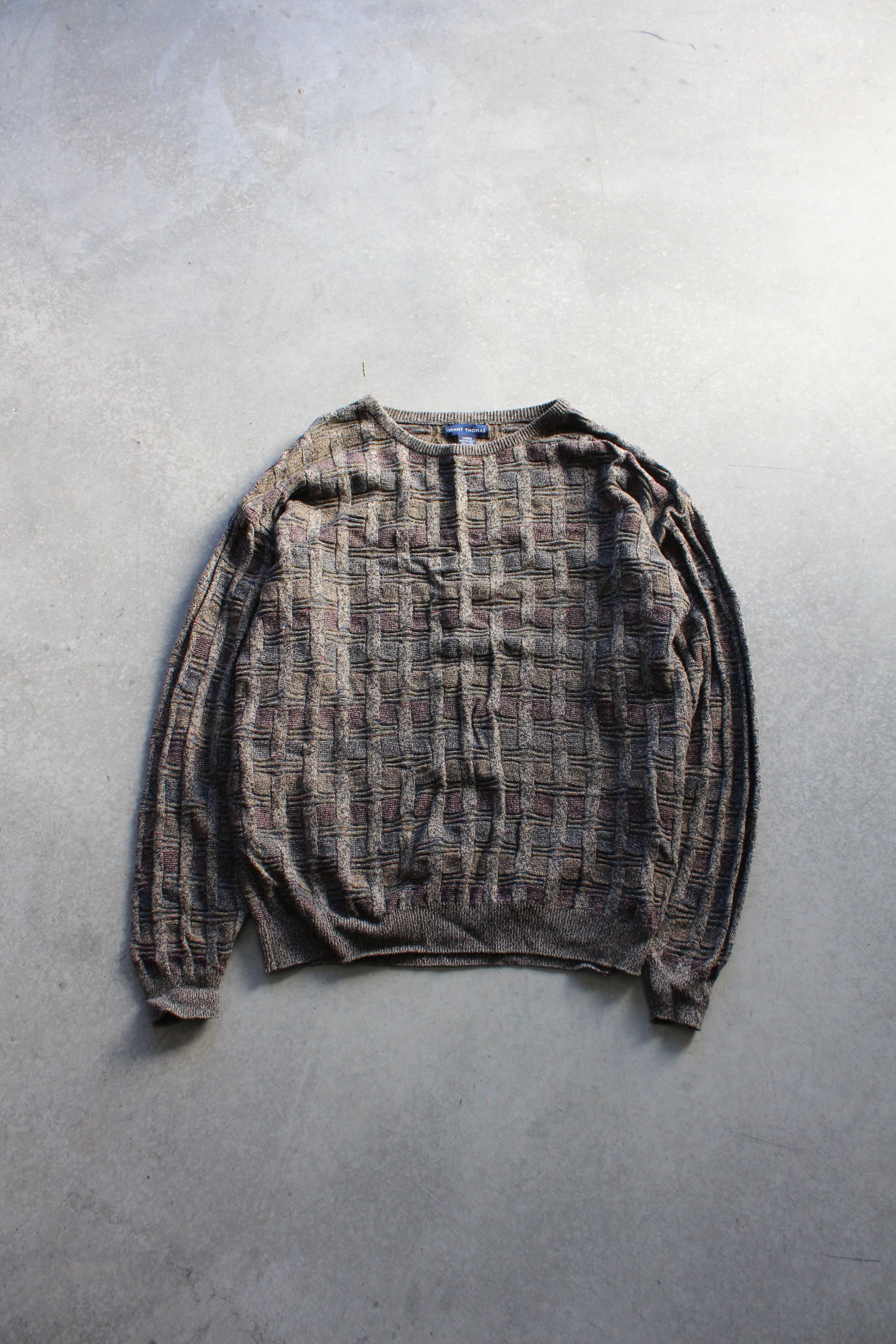 Vintage 90's 3D Knit Sweater - XL