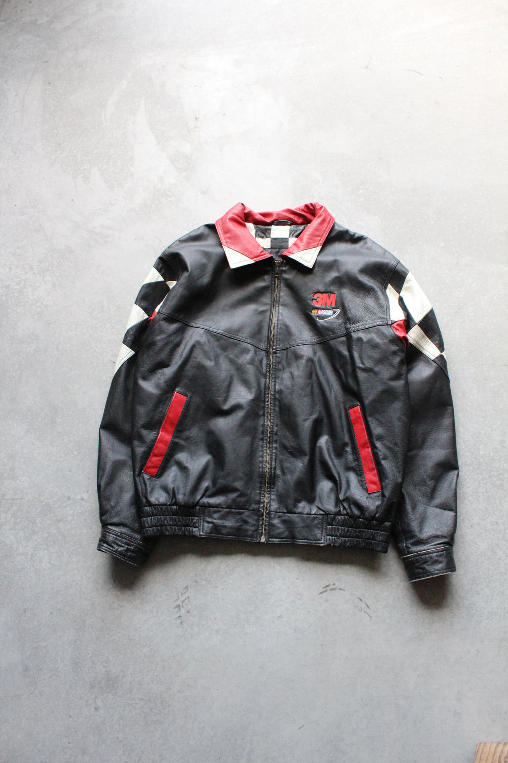 90's Nascar Leather Jacket - L