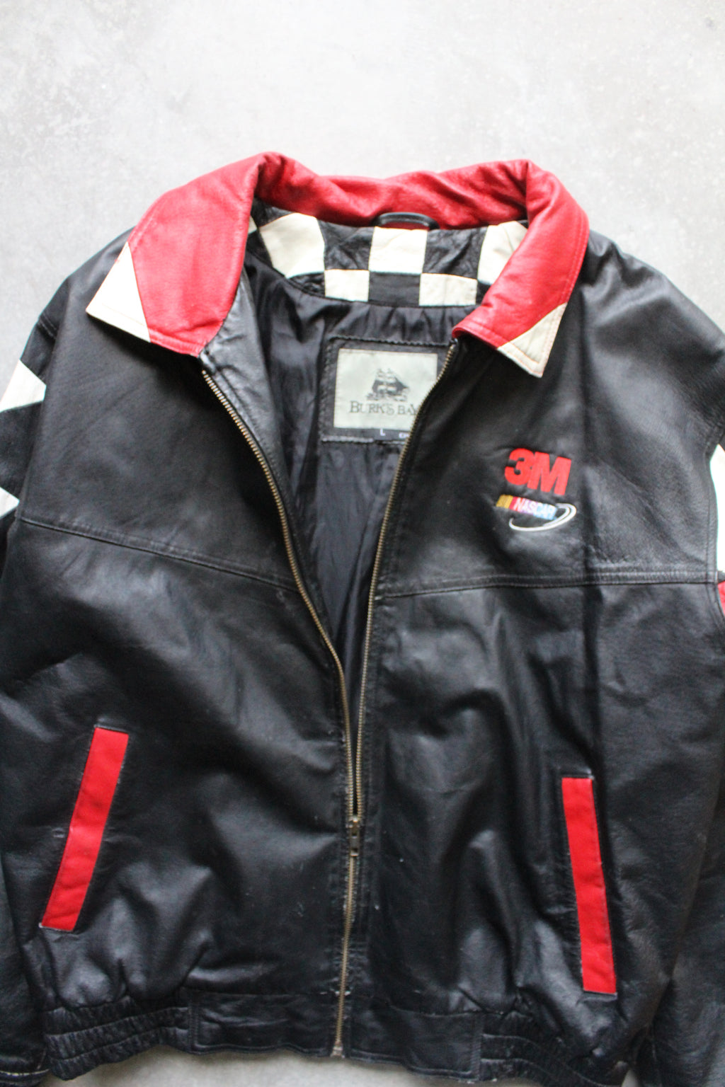 90's Nascar Leather Jacket - L