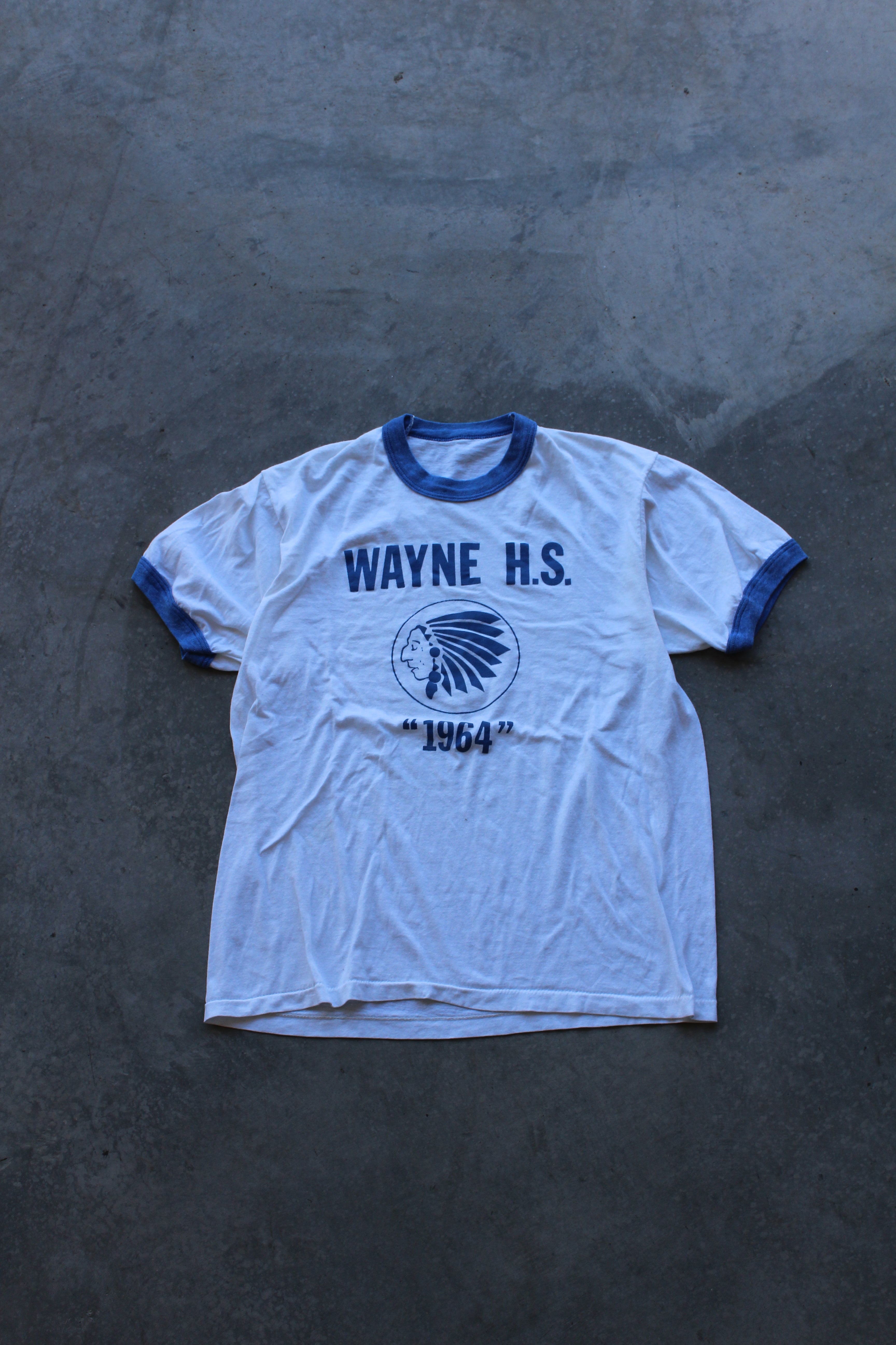 VTG 60s Wayne HS Ringer Tee - M