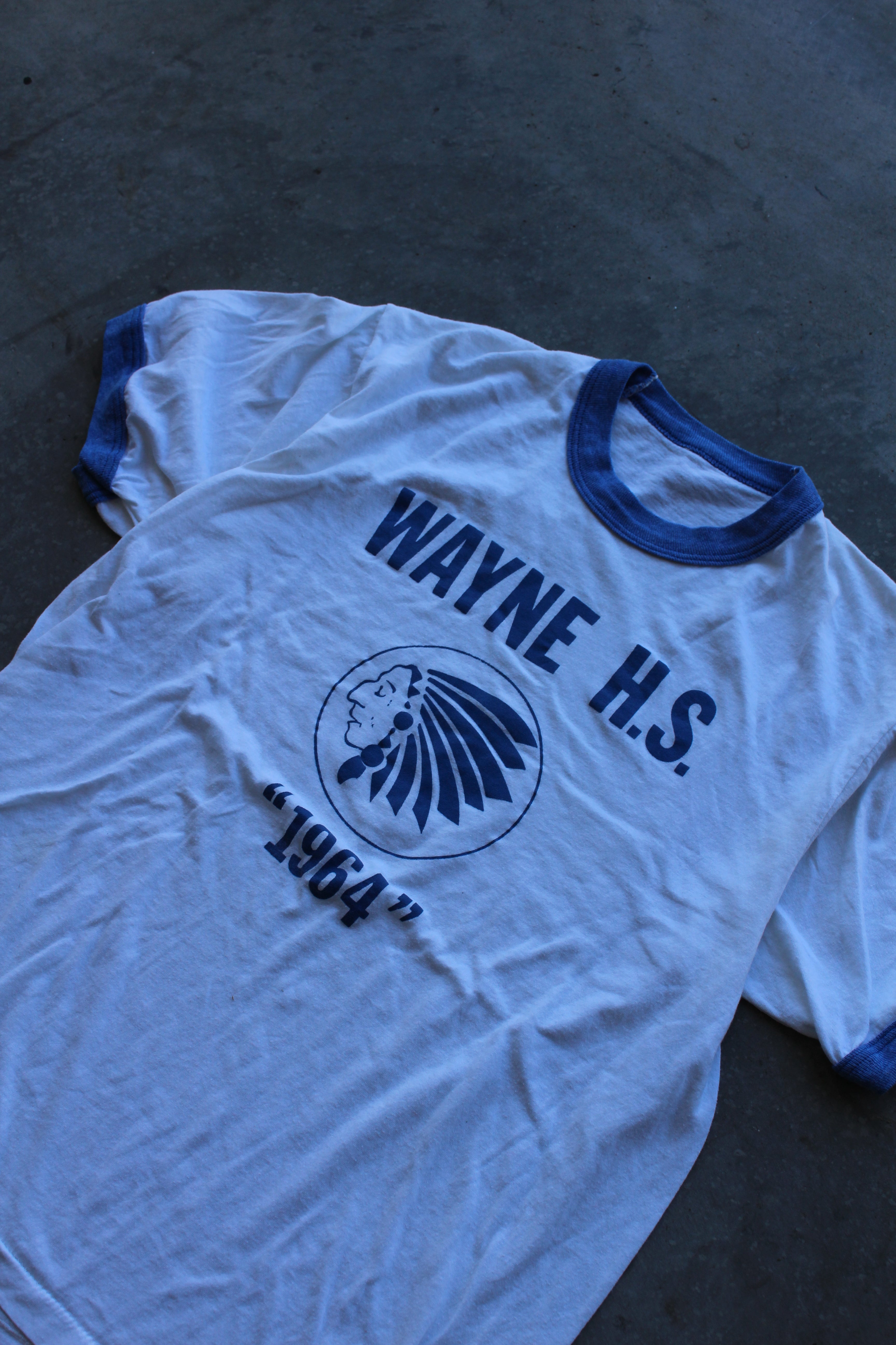 VTG 60s Wayne HS Ringer Tee - M